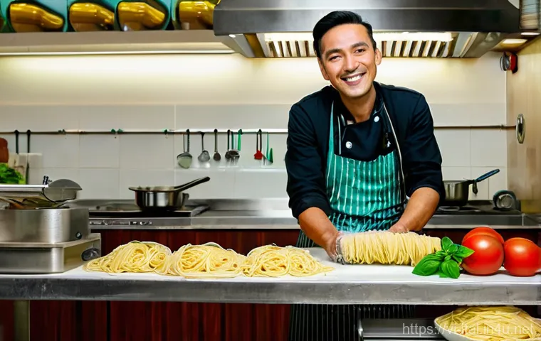 이탈리아어를 활용한 직업과 진로 - **Prompt:** Inside a chic and modern fashion showroom in Milan during a bustling fashion week. A con...